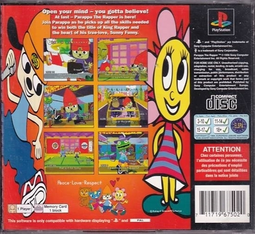 PaRappa The Rapper - PS1 (B Grade) (Genbrug)
